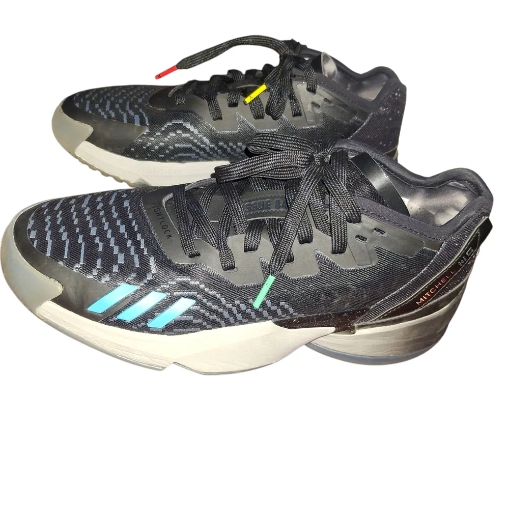 adidas Black Sneakers with Blue and Red Accents